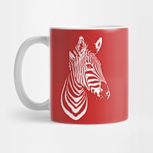 Zebra - White on Raspberry Mug
